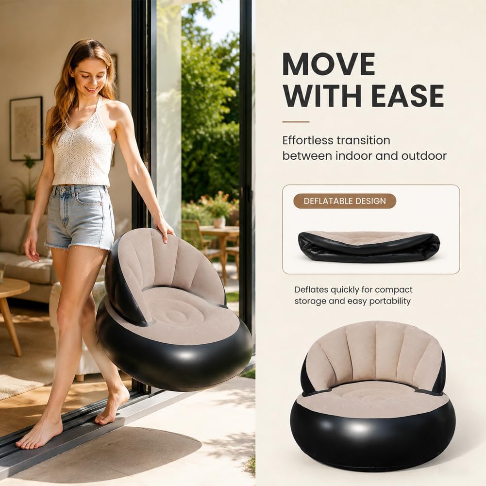 Aufblasbarer Sofa, Aufblasbarer Sessel, Tragbarer Aufblasbarer Sofastuhl | Gohytal Aufblasbarer Sofa
