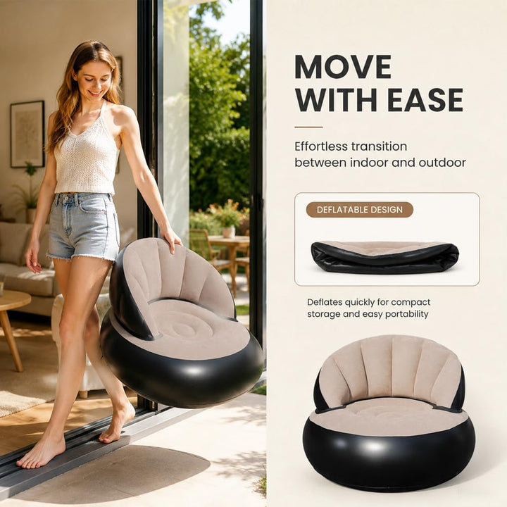 Aufblasbarer Sofa, Aufblasbarer Sessel, Tragbarer Aufblasbarer Sofastuhl | Gohytal Aufblasbarer Sofa