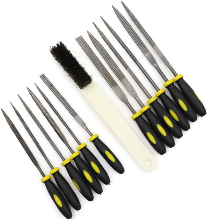 12PCS kleine Holzfeilen und Raspeln Set, sortierte Handfeile Holz Raspel Set mit Reinigungsbürste, M