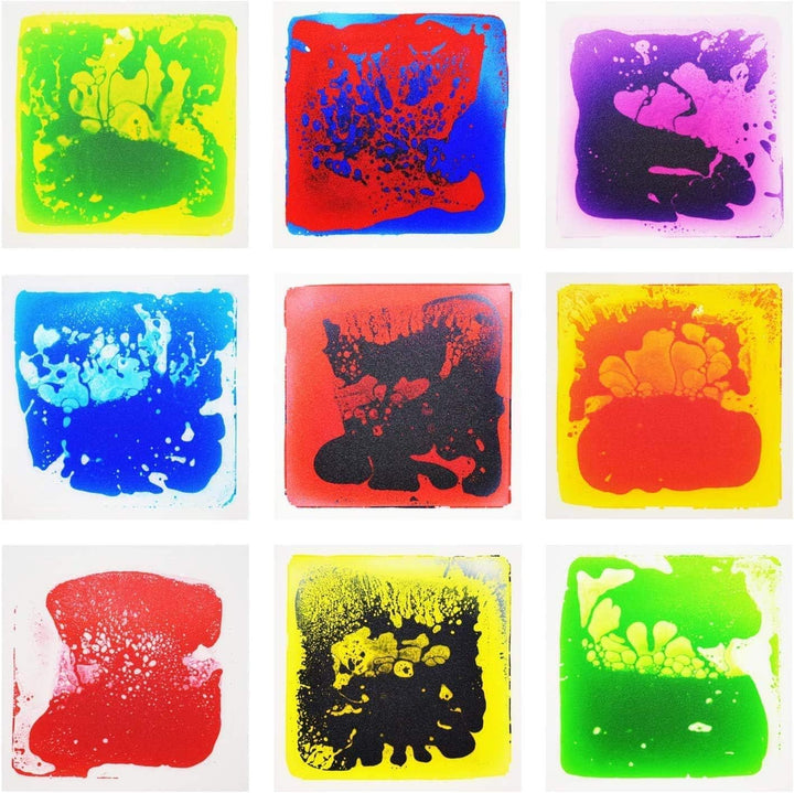 Art3d 9 Stück Flüssige Sensorische Bodenfliesen für Kinder Kleinkinder Jugendliche Spielzimmer Tanzf