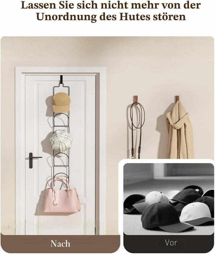 LINFIDITE Cap Halter Tür Hut Racks, Baseball Cap Halterung Schrank hängende Einstellbare Huthalter,f