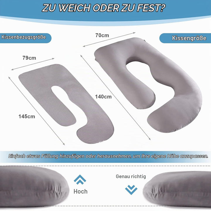Lannvan Schwangerschaftskissen, J-förmiges Seitenschläferkissen zum Schlafen, Stillkissen XXL, 3KG B
