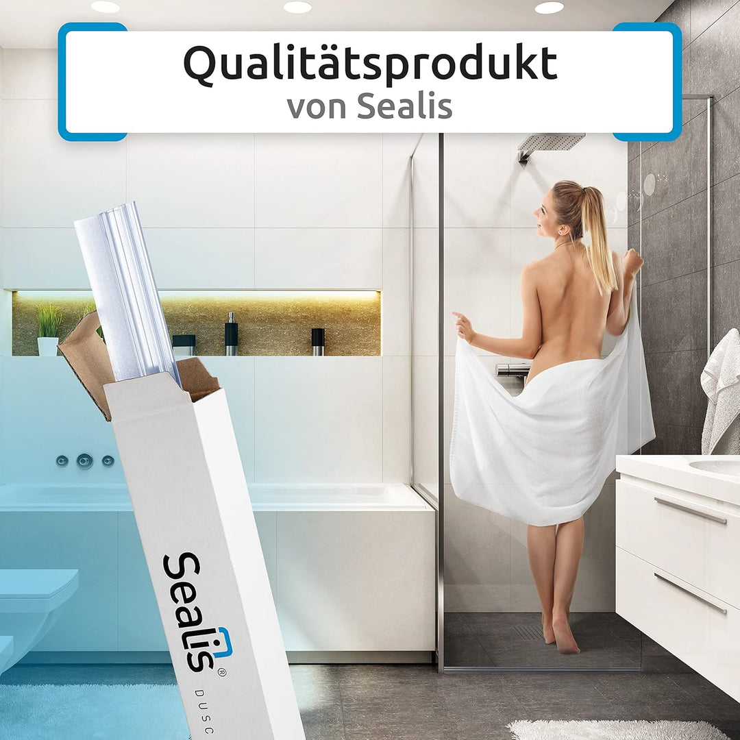 2x 80cm Sealis Ersatz Duschdichtung - Dichtung für 5mm/ 6mm/ 7mm/ 8mm Glastür Duschwand Badewanne Du