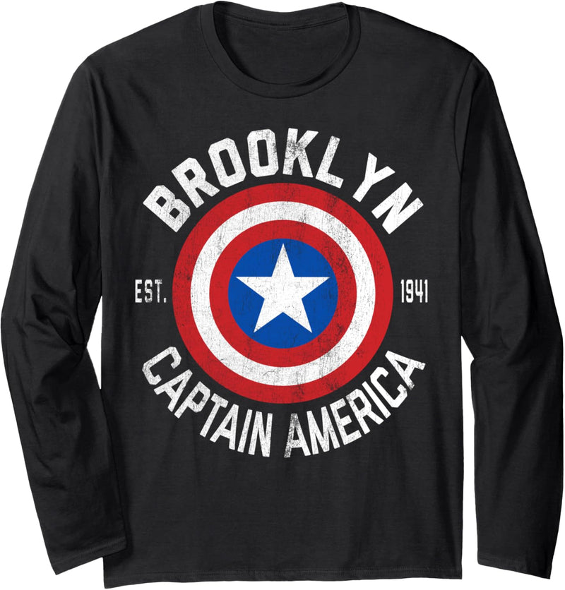 Marvel Captain America Brooklyn Shield Langarmshirt