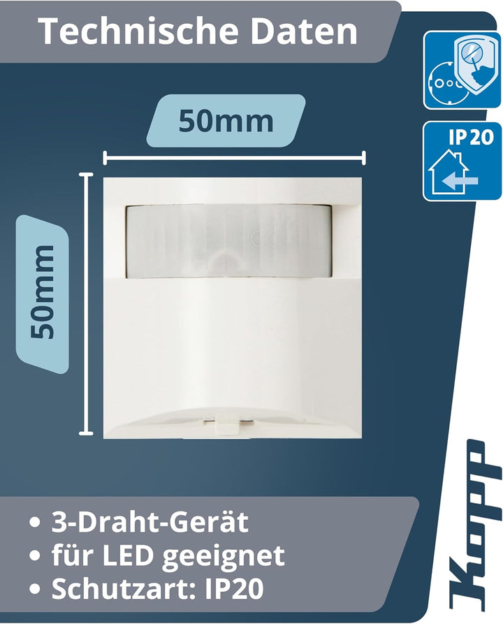 Kopp LED Infrarot-Bewegungsmelder Athenis reinweiss 808429186 Single, Single