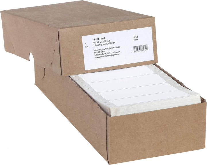 HERMA 8212 Computeretiketten endlos, 101,6 x 35,7 mm, 1-bahnig, 4000 Aufkleber, selbstklebend, Endlo