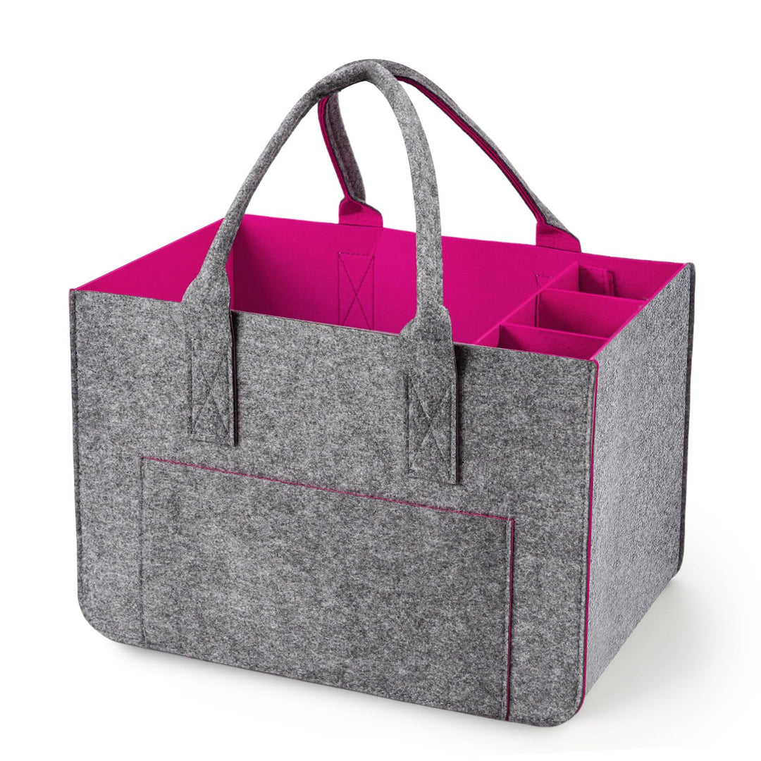 Eurhomewit Filztasche Einkaufstasche mit Fächern, Filztasche Gross 30L Faltbar und Robust Filz Einka