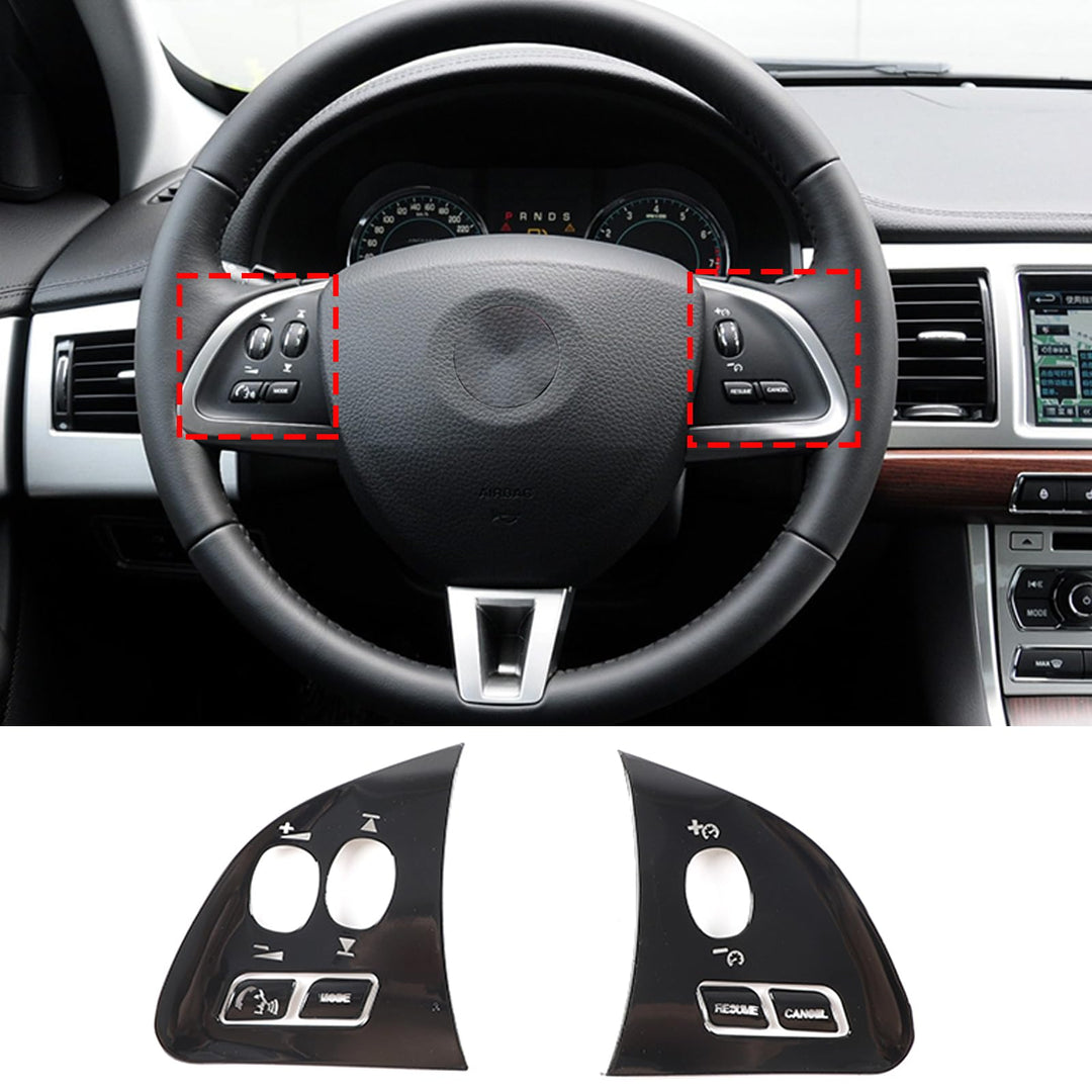 DIYUCAR Aluminiumlegierung Schwarz Auto Styling Lenkrad Knopf Rahmen Abdeckungen Trim Aufkleber Für