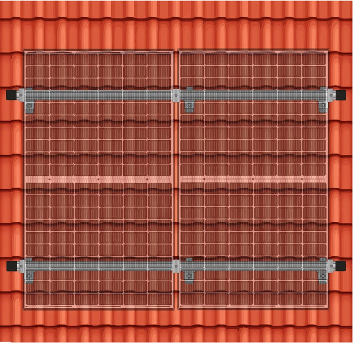 TEOV PV Montageset Ziegeldach Glasziegeldach, Befestigung Solarmodul Halterung mit 30cm Photovoltaik