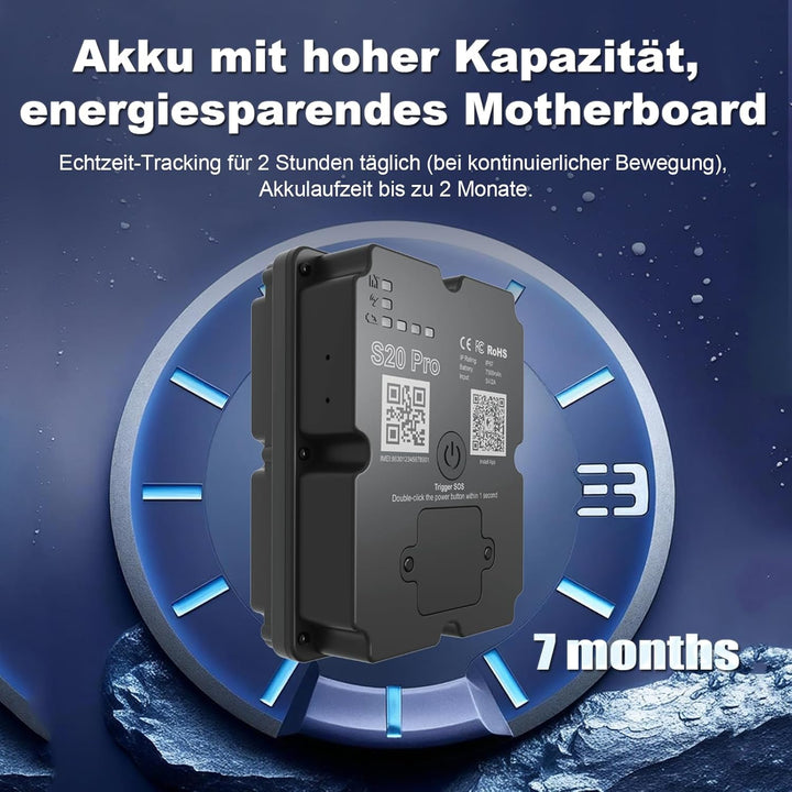 GPS-Tracker für Fahrzeuge, 100% wasserdicht, magnetisch, 4G LTE, Lange Akkulaufzeit 2–7 Monate, unbe
