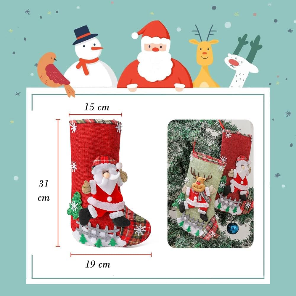 Nikolausstrumpf 31cm Gross 4er Set Weihnachtsstrumpf Nikolausstiefel Weihnachtssocken Kamin Christma