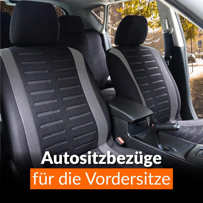 Upgrade4cars Autositzbezüge Set für die Vordersitze | Auto-Schonbezüge Universal in Grau Vordersitze