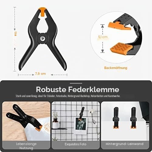 EMART Fotohintergrund Ständer 2,6m x 3m, Verstellbare Foto Hintergrundsystem Fotografie mit 2 Federk