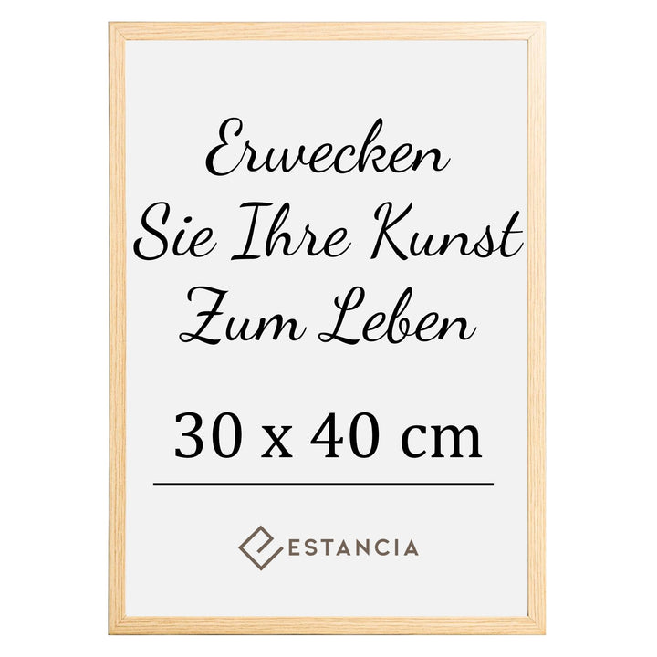 Estancia Eiche Holz Bilderrahmen 30x40 cm mit Bruchsicherem Acrylglas | Moderner Portraitrahmen Holz