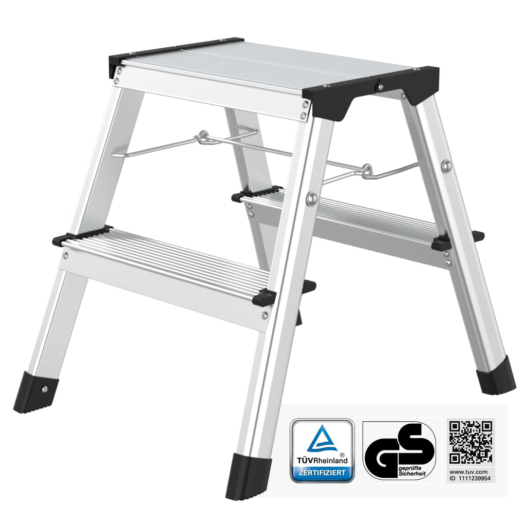 flexilife Tritthocker - Tritt Hocker Aluminium - Tritthocker klappbar - Hocker klappbar bis 150 kg b