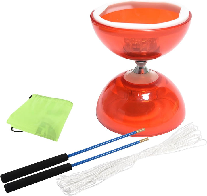 SagaSave Dreifachlager-Yoyo Diabolo Spielzeug mit professioneller Stange, langlebige transparente Be