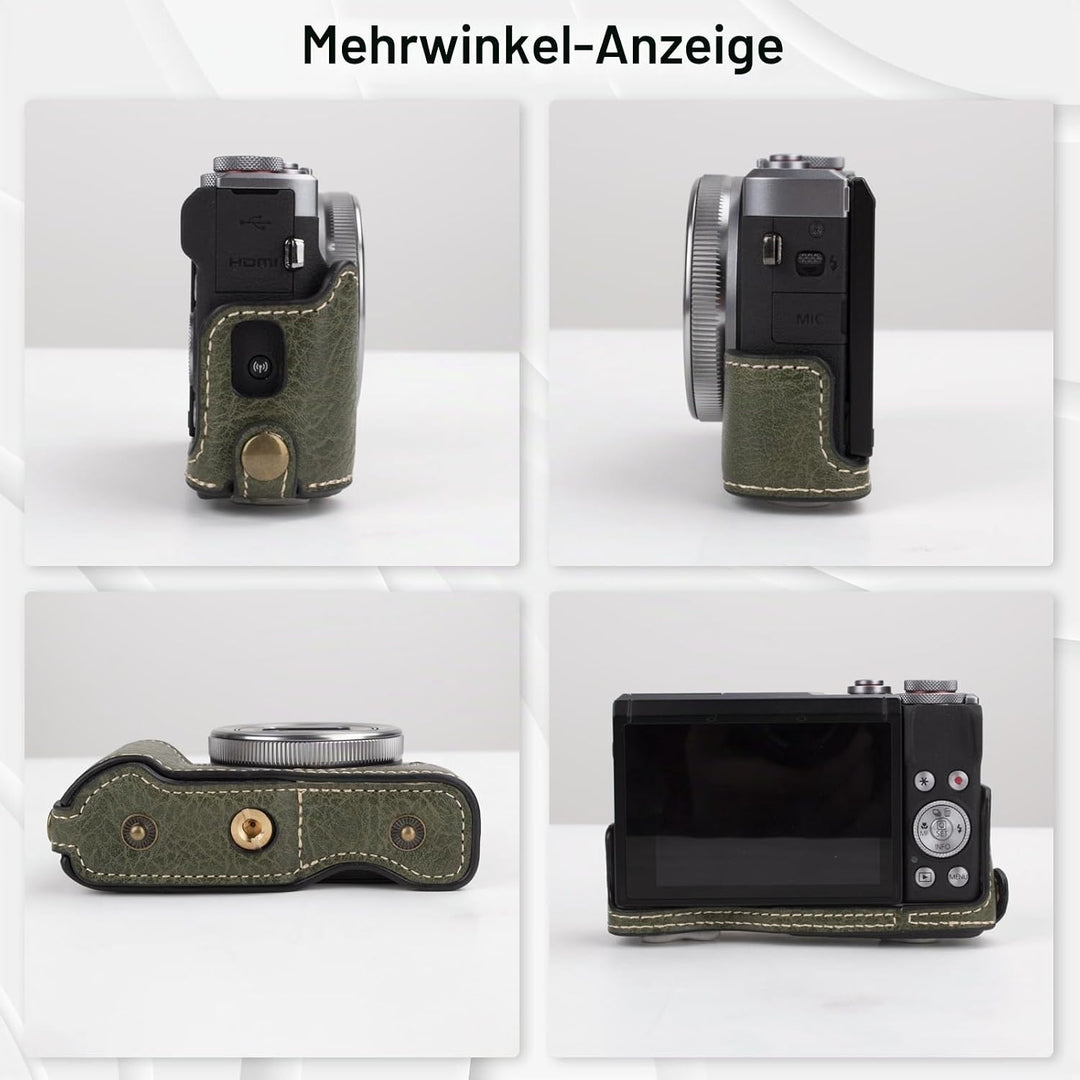 Rieibi G7X G7X II G7X III Hülle, Vintage Leder Kameratasche für Canon PowerShot G7 X/G7 X Mark II/G7