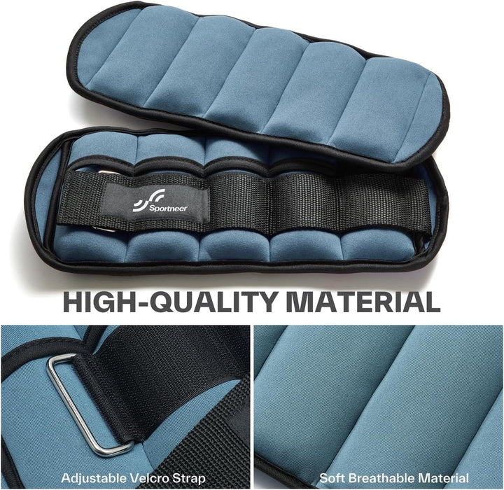Sportneer Gewichtsmanschetten, Verstellbares Fussgelenkgewichte Set, Fuss-/Handgelenkgewicht Mansche