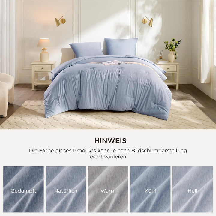 BEDSURE Bettdecke Ohne Bezug 135x200 - Bettdecke 135x200 mit Kissenbezug 80x80 cm - Kationische 2-te