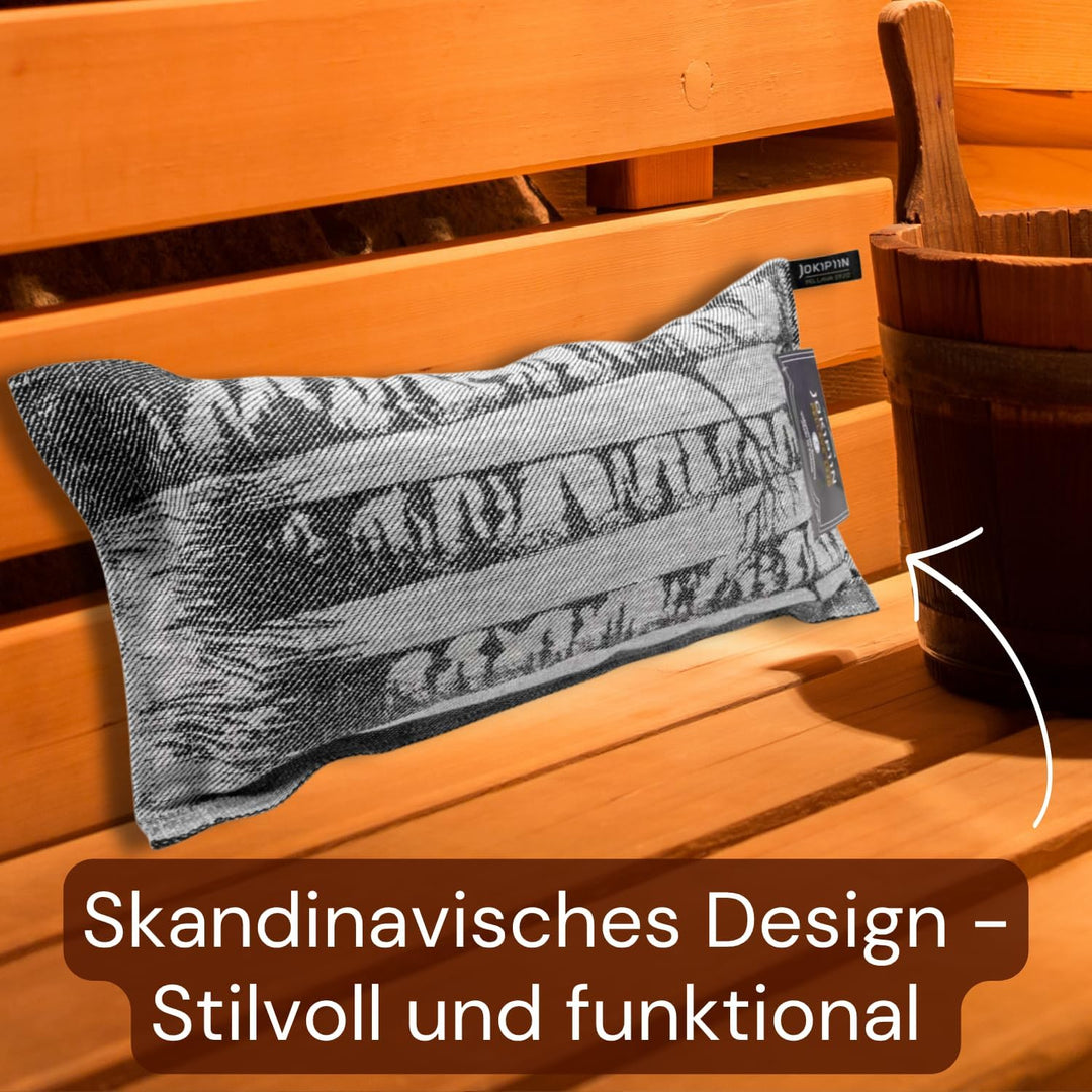 Jokipiin Premium Saunakissen 40 x 22 cm | 100% Made in Finland | ReisekissenLeinen Baumwolle
