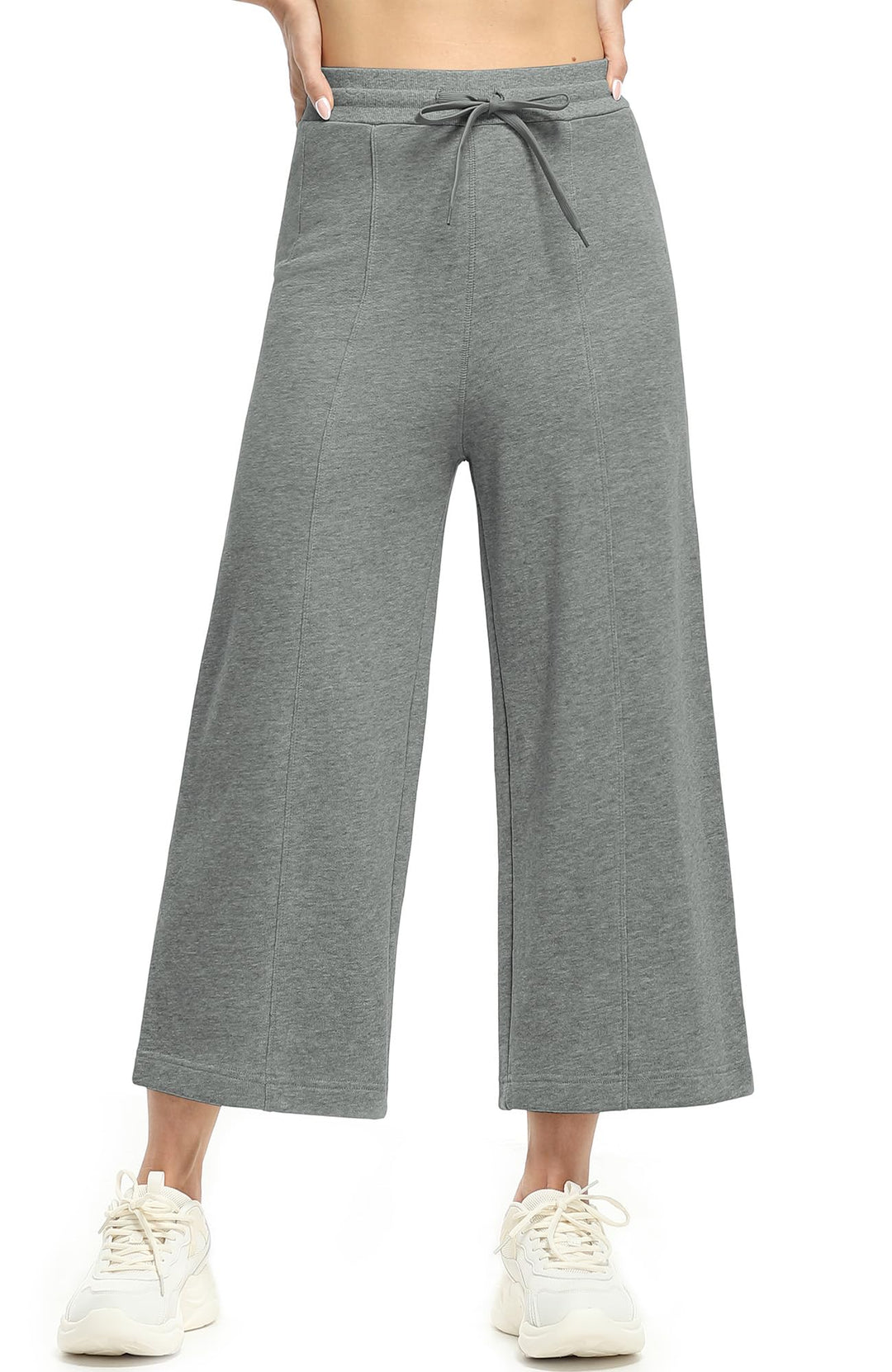icyzone Damen Warme Gefütterte Jogginghose Thermo Fleece Cropped Sweathose Winter Verdickte Laufhose
