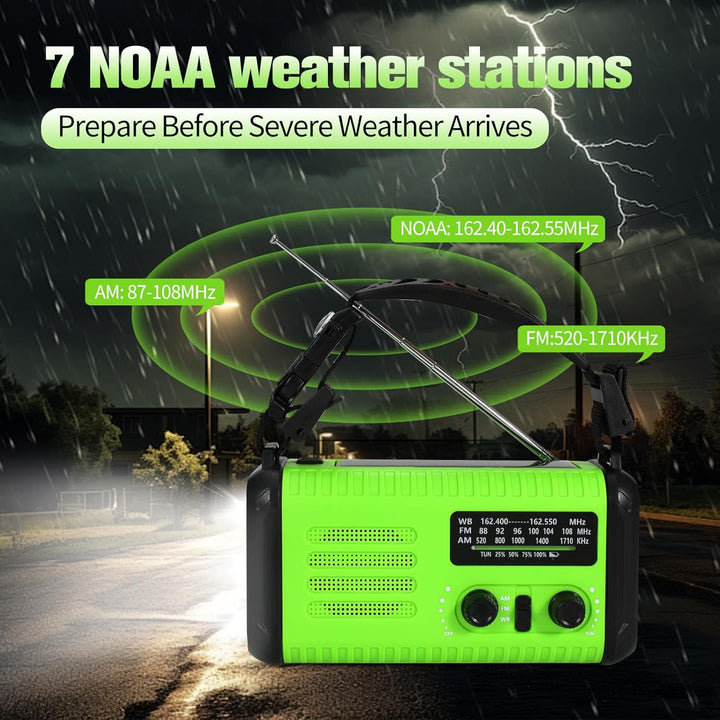 Notfall-Solar-Kurbelradio mit 20.000 mAh, AM/FM NOAA tragbares Wetterradio mit USB-Aufladung, Handy-
