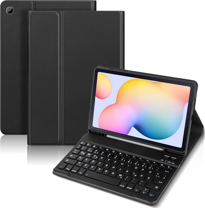 KTOITION Tastatur Hülle für Samsung Tab S6 Lite 10,4 Zoll (Modell 2020/2022/2024) – Hülle mit QWERTZ