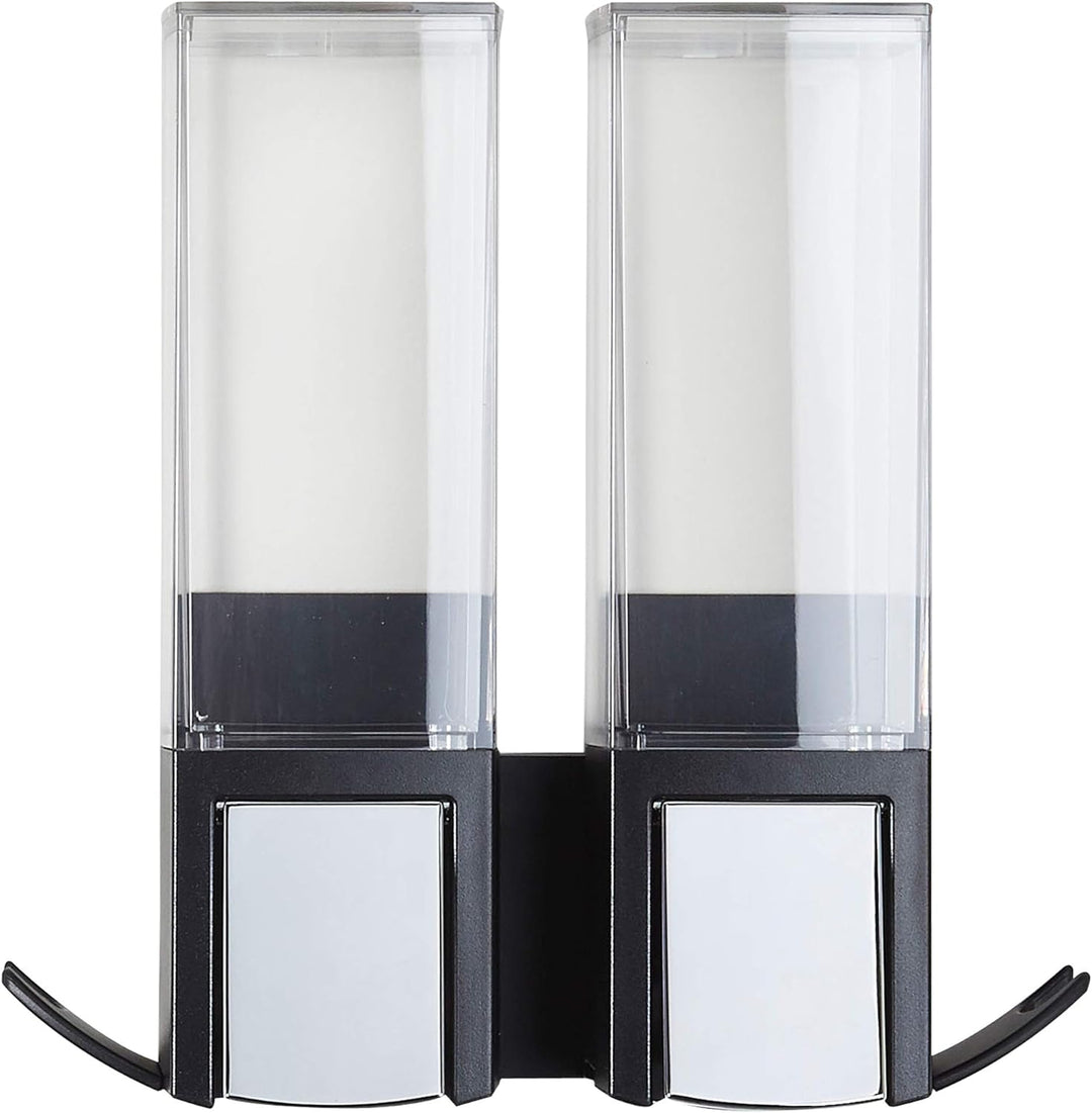 Better Living Products 77284 Clever Seifenspender und Dusche, Doppelspender, Schwarz/Chrom Schwarz /