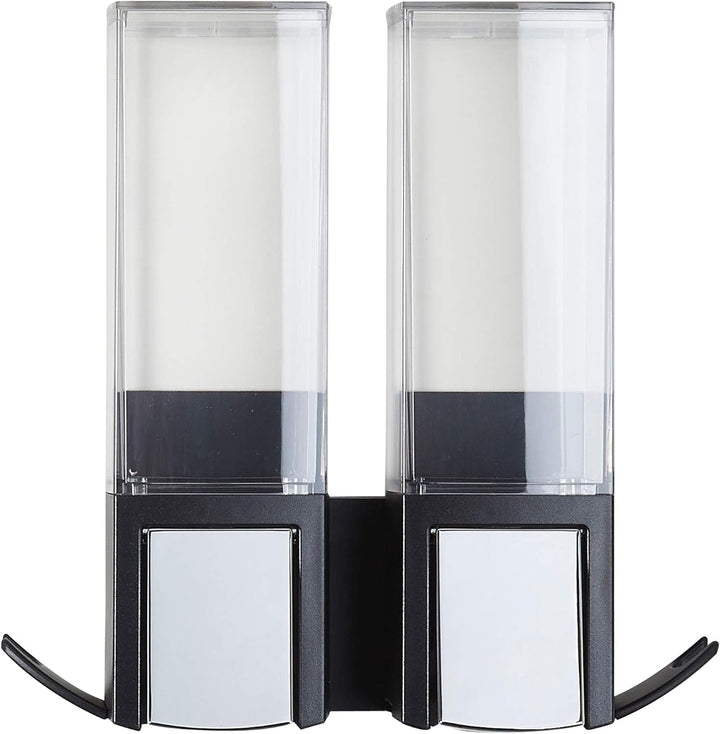 Better Living Products 77284 Clever Seifenspender und Dusche, Doppelspender, Schwarz/Chrom Schwarz /