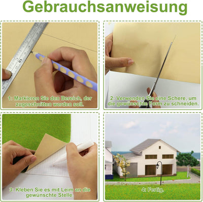 Evemodel 200*41 cm Modelleisenbahnrasen Rasenmatte Grasmatte Landschaftsbau Farblich Sortiert Wiesen