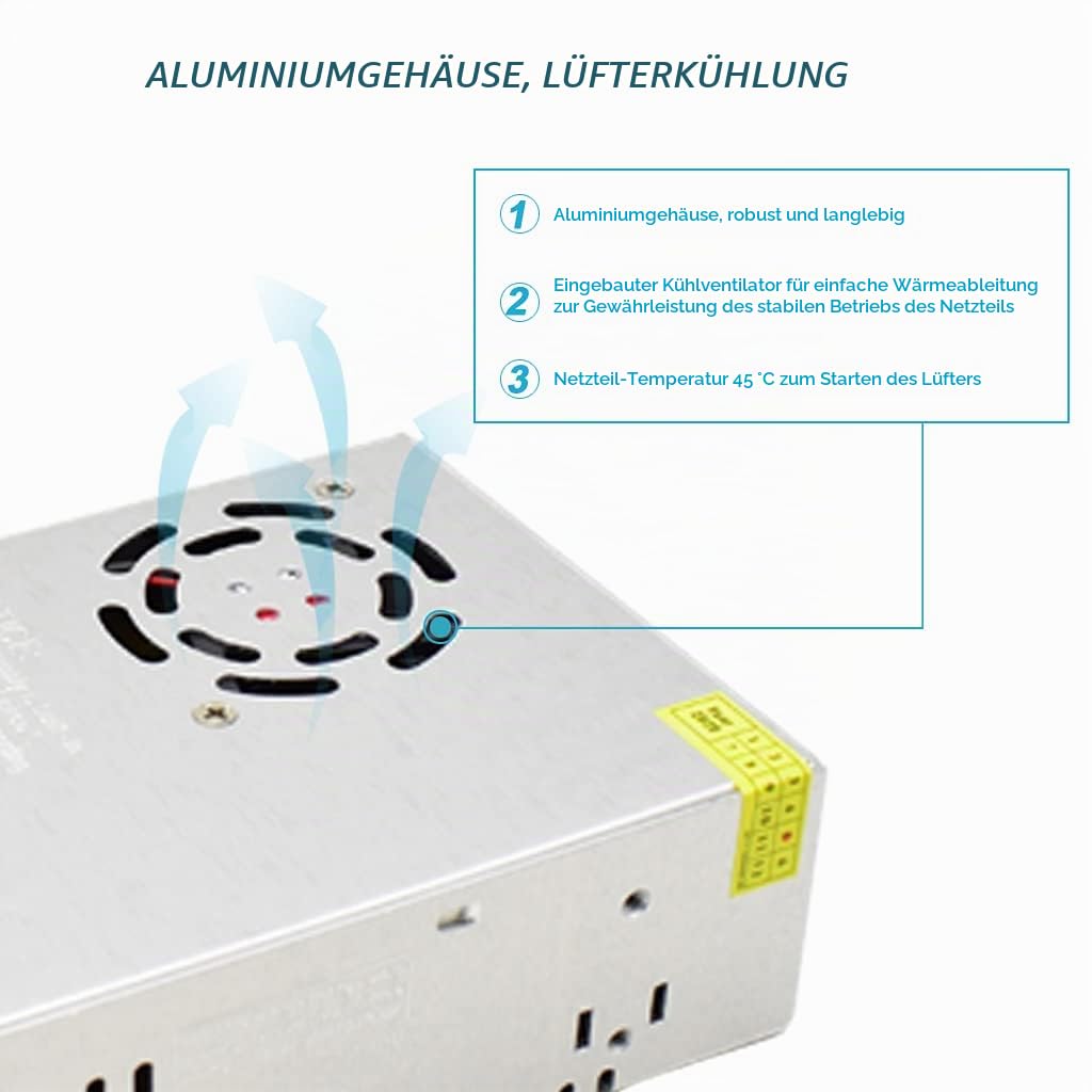 Baiyouli Netzteil 36V 10A 360W Schaltnetzteil Adapter Transformator AC 110V / 220V to DC Schaltwandl