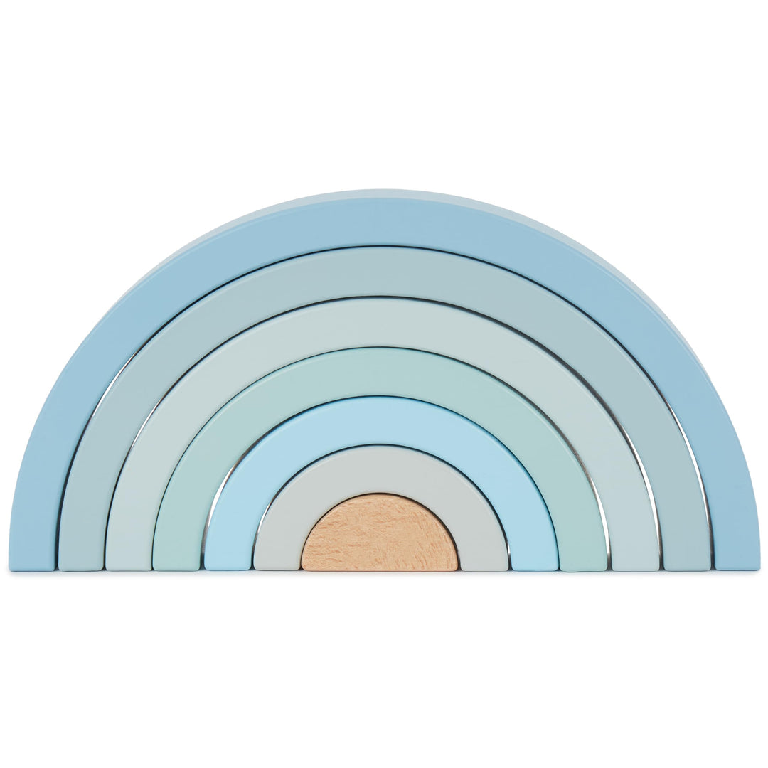 Bieco Holz Regenbogen Baby blau - Steckspiel Holz - Motorikspielzeug Holz Baby Regenbogen Holz gross