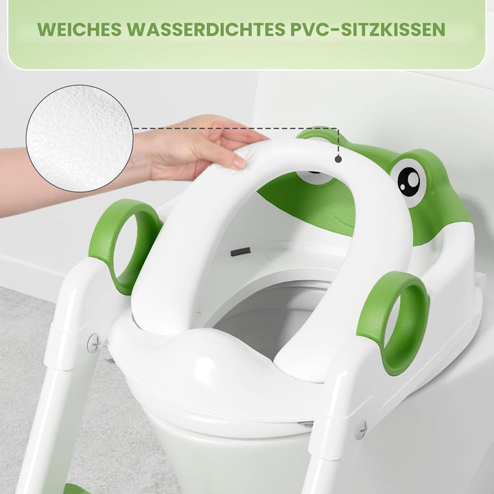COOSEYA Frosch Kinder Toilettensitz, Toilettentrainer Toilettensitz für Kleinkinder, Upgrade Toilett