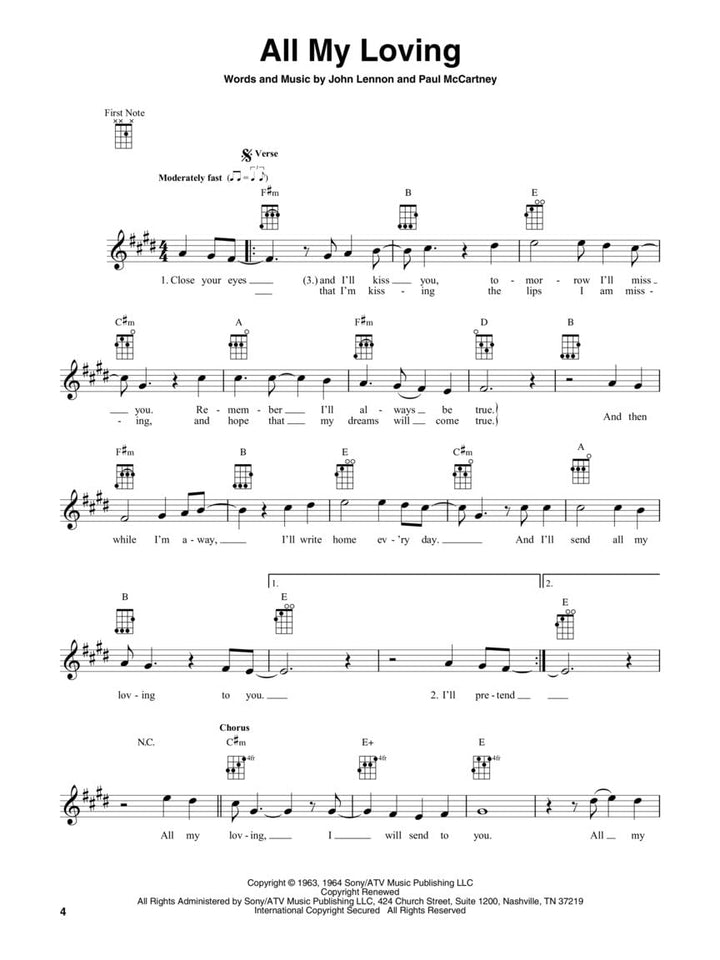 The Beatles: For Baritone Ukulele: Songbook für Ukulele. 20 Classic Songs, Taschenbuch