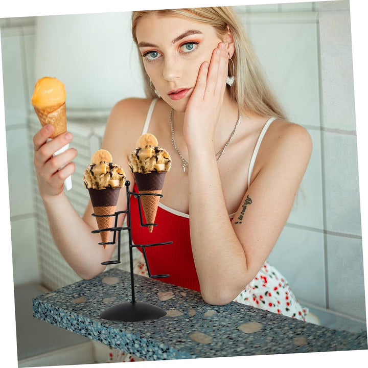 BESTonZON Eisen Eistütenhalter Aus Robustem Material Ständer Für Eiscreme Cupcakes Und Dessertpräsen