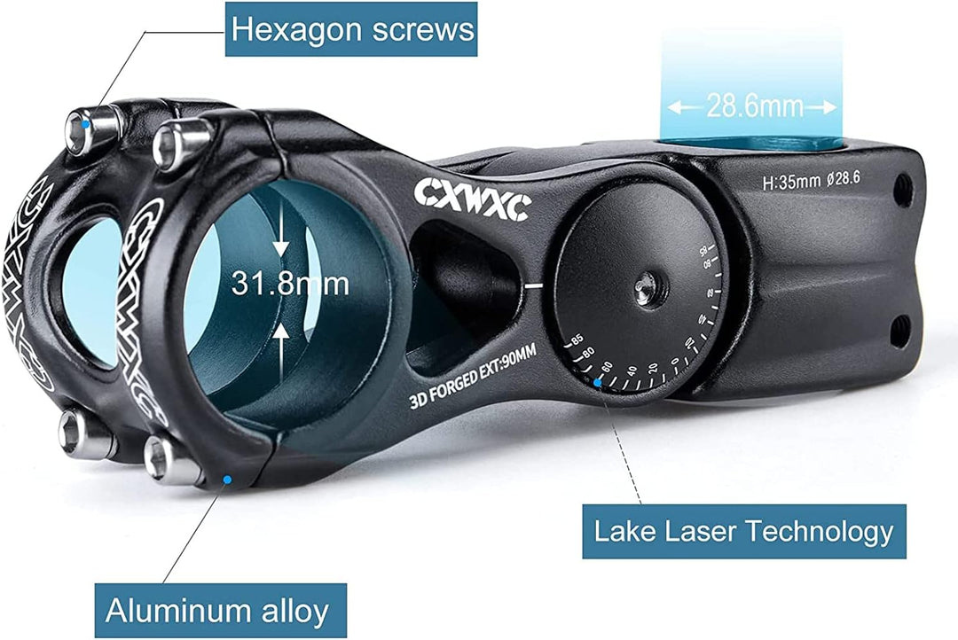 CXWXC Fahrradlenker Vorbau - Verstellbarer Aluminiumlegierungs Lenkererhöhung für MTB, Rennräder, BM