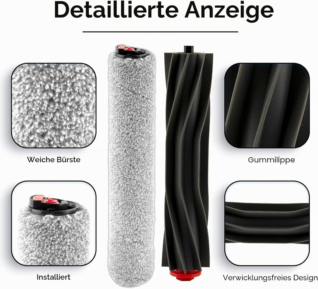 (2 Stück) Omni S1 Pro Ersatzbürstenrollen für den Eufy Omni S1 Pro Saugroboter, 1 Gummibürstenrolle,
