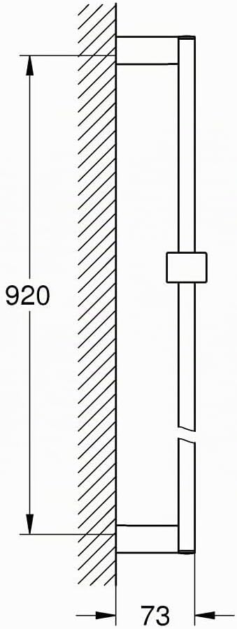 Grohe Euphoria Cube, Brausestange 900mm, feste Bohrlöcher zur Befestigung, chrom 900 mm, 900 mm