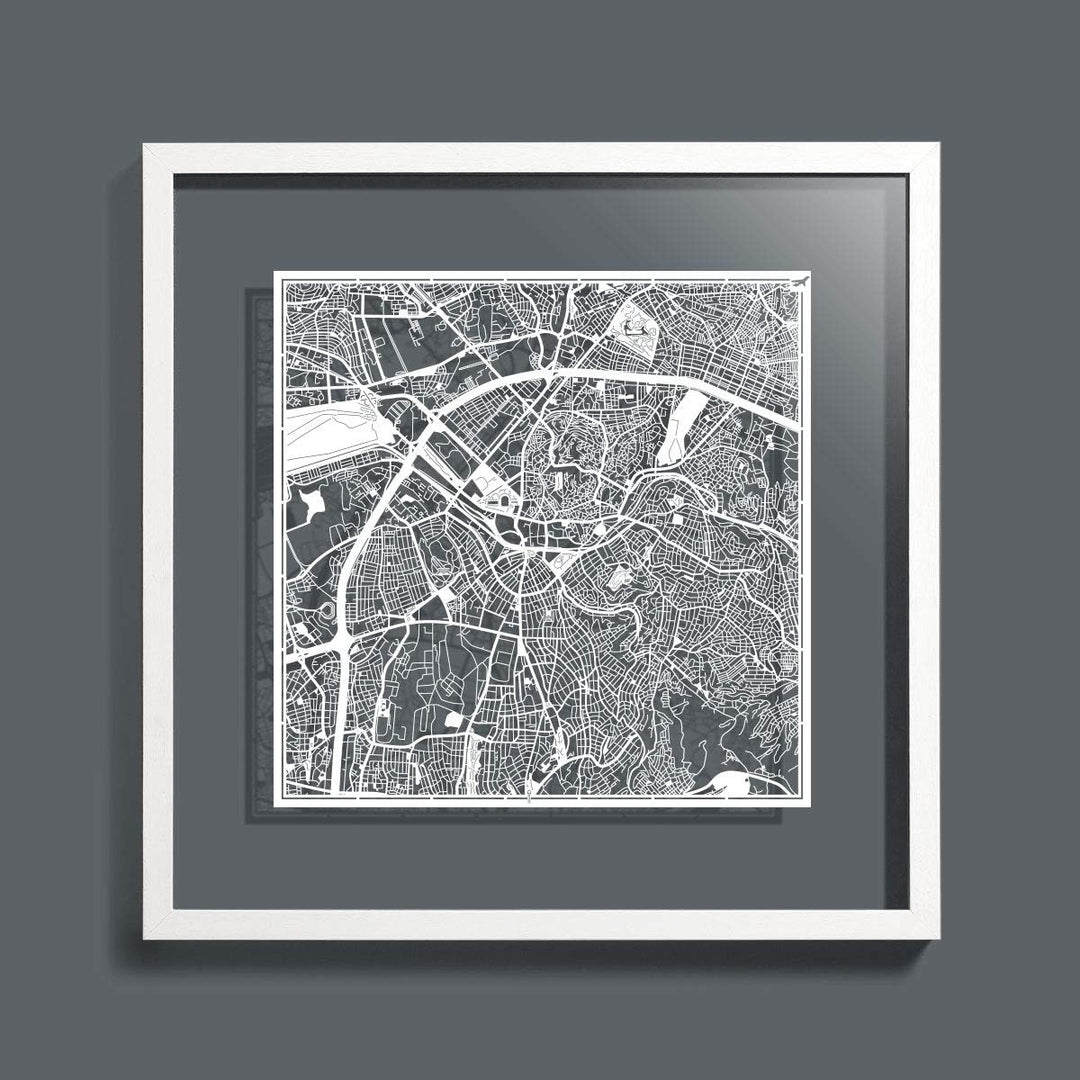 O3 DESIGN STUDIO Ankara Papierschnitt Karte Weiss 30x30 cm Papierkunst, Ankara