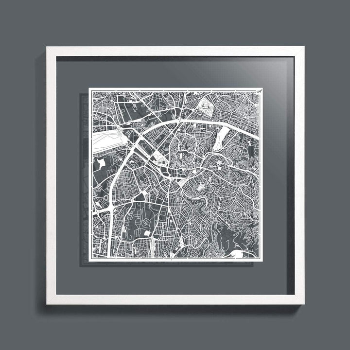 O3 DESIGN STUDIO Ankara Papierschnitt Karte Weiss 30x30 cm Papierkunst, Ankara