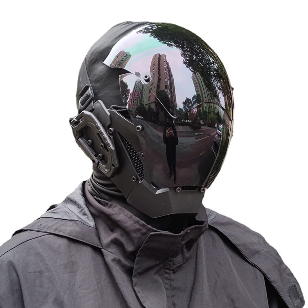 KYEDAY Punk Maske Cosplay für Herren, Cosplay Halloween Maske Fit Party Musik Festival Zubehör