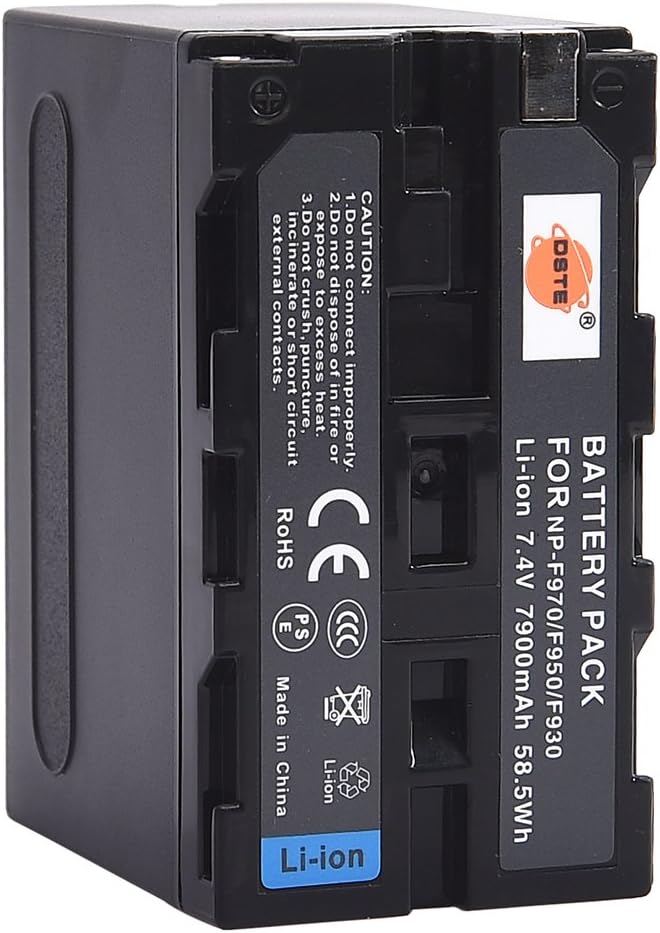 DSTE®（2 Pack）Ersatz Batterie und DC01E Reise Ladegerät Compatible für Sony NP-F970 CCD-SC55 CCD-SC65