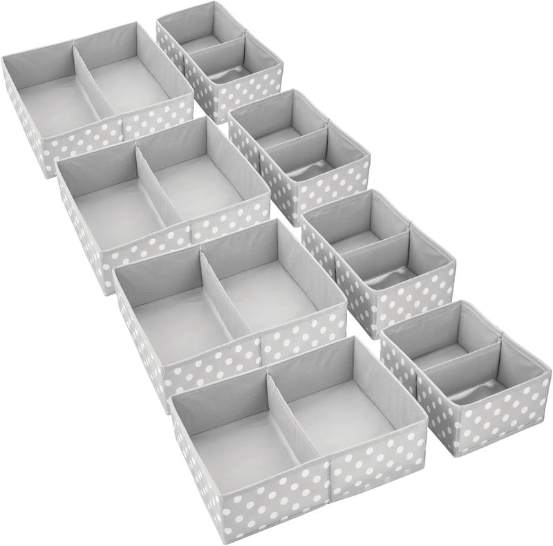 mDesign 8er-Set Aufbewahrungsbox fürs Kinderzimmer – Faltbare Kinderzimmer Aufbewahrungsbox in 2 Grö