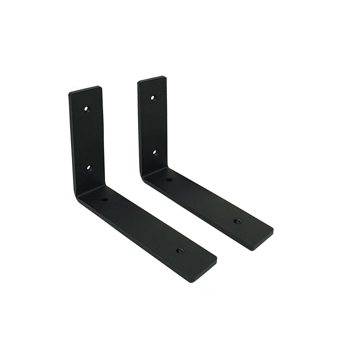 MLOQI 2 stück Regalhalterung Schwarz Regalwinkel Schwerlast, Regalwinkel Schwarz Metall, Wandhalteru