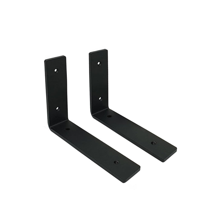 MLOQI 2 stück Regalhalterung Schwarz Regalwinkel Schwerlast, Regalwinkel Schwarz Metall, Wandhalteru