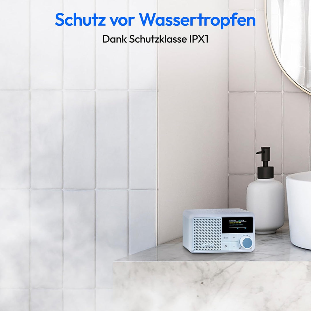 MEDION S66822 Tragbares Mini DAB+ Radio mit Bluetooth (Akku, dimmbares Farbdisplay, Teleskopantenne,