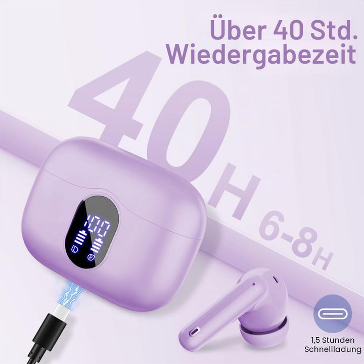 Btootos Bluetooth Kopfhörer, Kopfhörer Kabellos Bluetooth 5.4 Sport In Ear Kopfhörer mit 4 Mikrofon,
