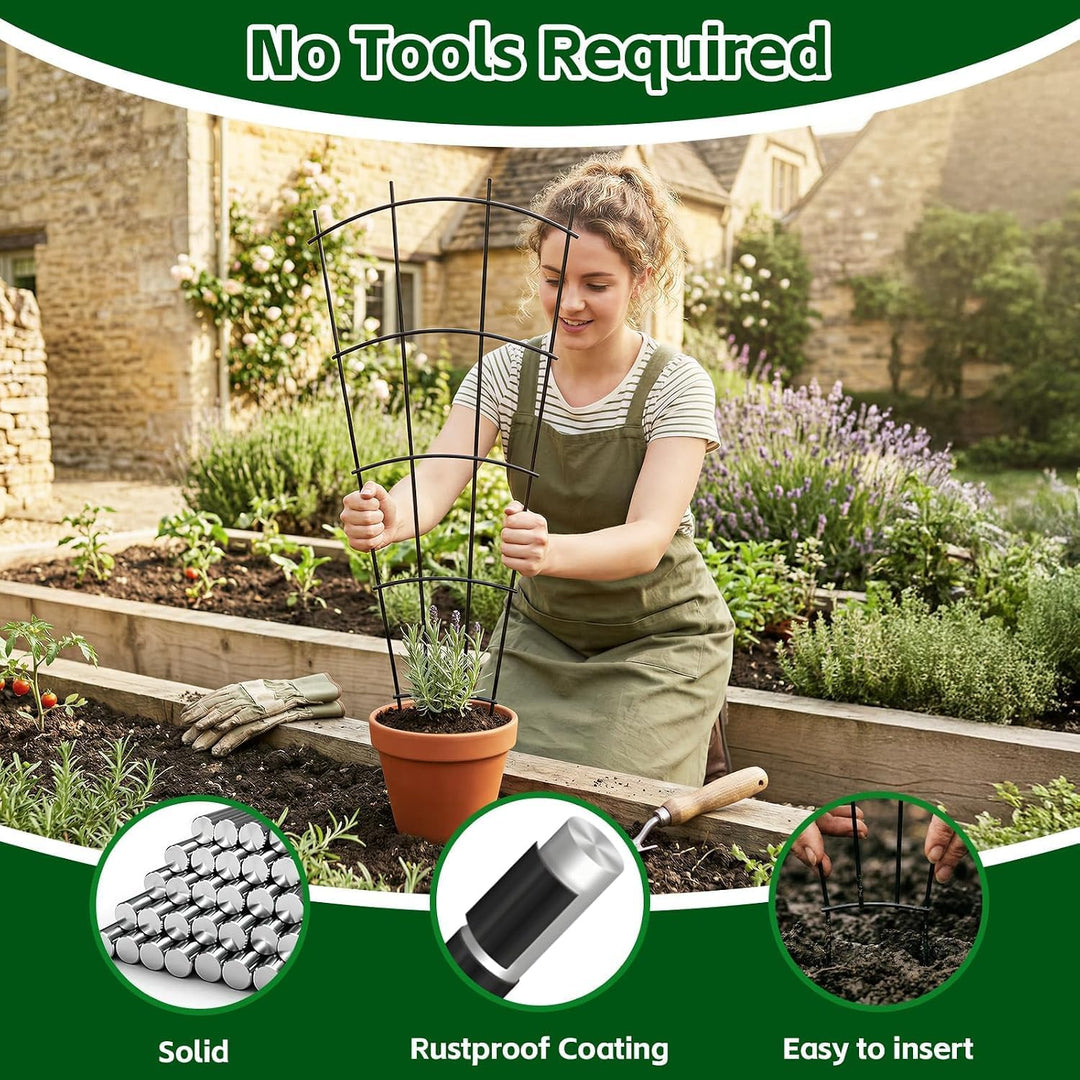 Thealyn 4er Pack 60cm / 23 Zoll Indoor-Pflanzen-Trellis für kletternde Topfpflanzen, Outdoor Metall