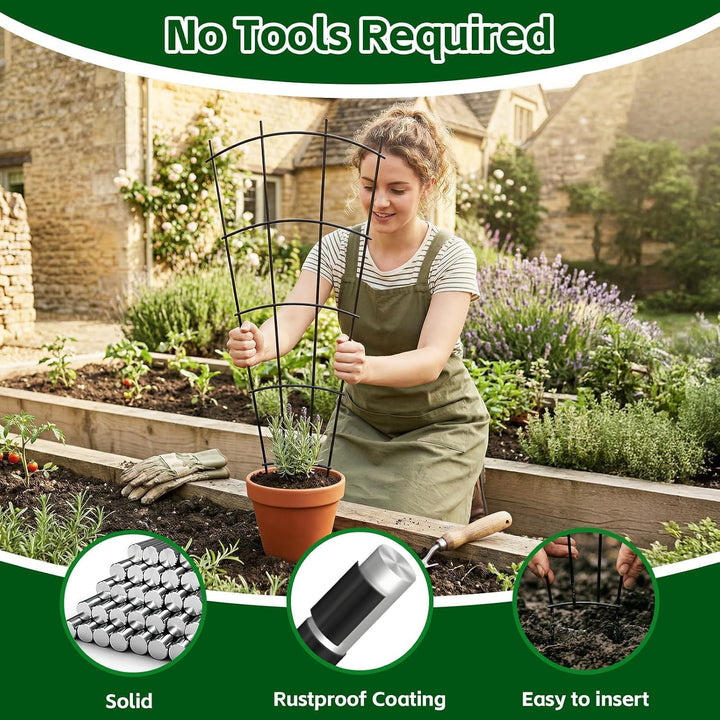Thealyn 4er Pack 60cm / 23 Zoll Indoor-Pflanzen-Trellis für kletternde Topfpflanzen, Outdoor Metall