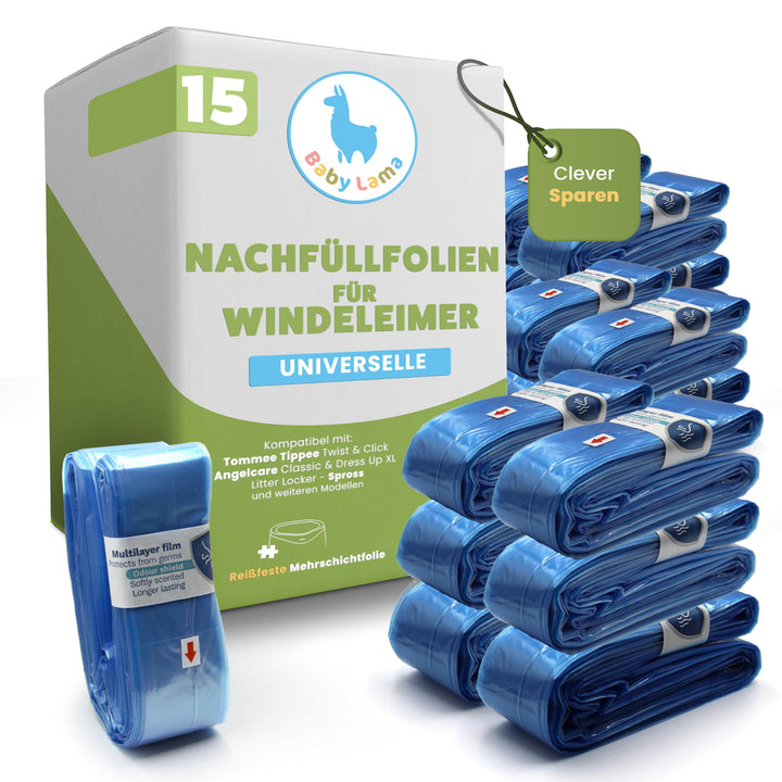 15 Stück Tommee Tippee Nachfüllkassette Kompatibel, Tommee Tippee Windeleimer Mit Talkumduft, Nachfü